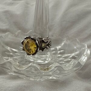 King Baby Studio Silver Ring with Yellow Stones